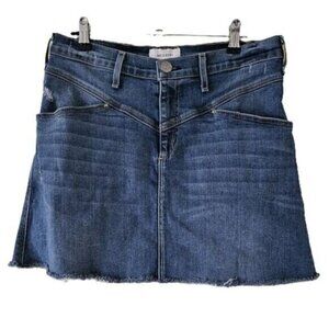 McGuire Denim Skirt Womens 26 / US 2 Blue Raw Hem Distressed Mini Pockets Preppy